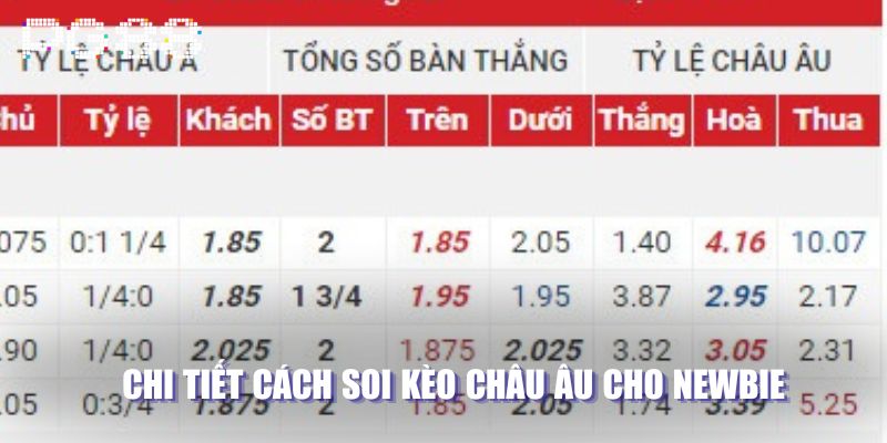 Chi tiết cách soi kèo châu Âu cho newbie